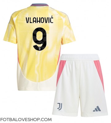 Juventus Dusan Vlahovic #9 Dětské Venkovní Dres 2024-25 Krátký Rukáv (+ trenýrky)